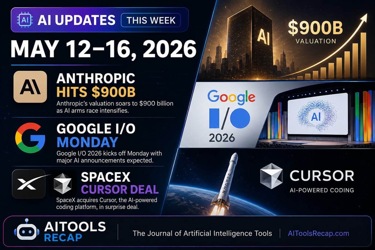 AI This Week — May 12–16, 2026: Anthropic Nears $1 Trillion, SpaceX Bets $60B on Cursor, Google I/O Monday