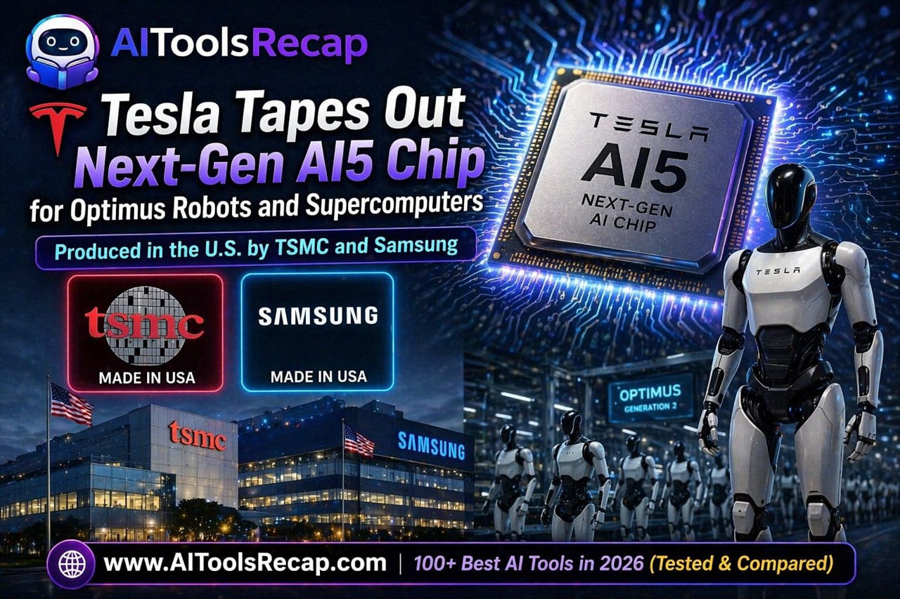 Tesla Tapes Out Next-Gen AI5 Chip for Optimus Robots and Supercomputers — Produced in the U.S. by TSMC and Samsung